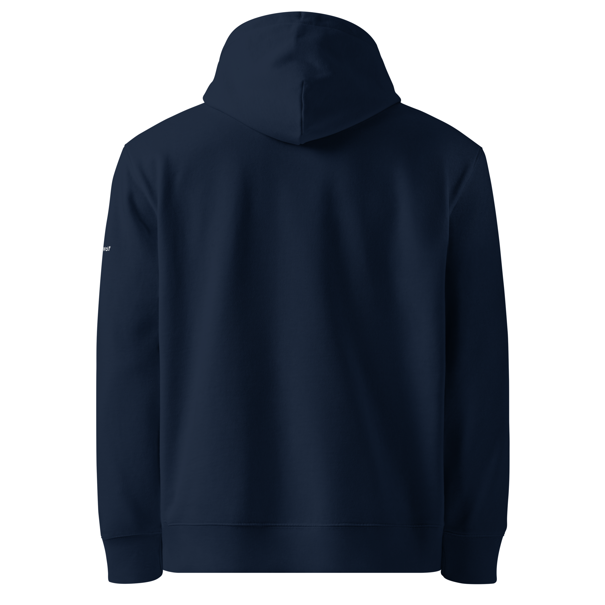 French Navy essential eco hoodie back view – The Pixel Wolf