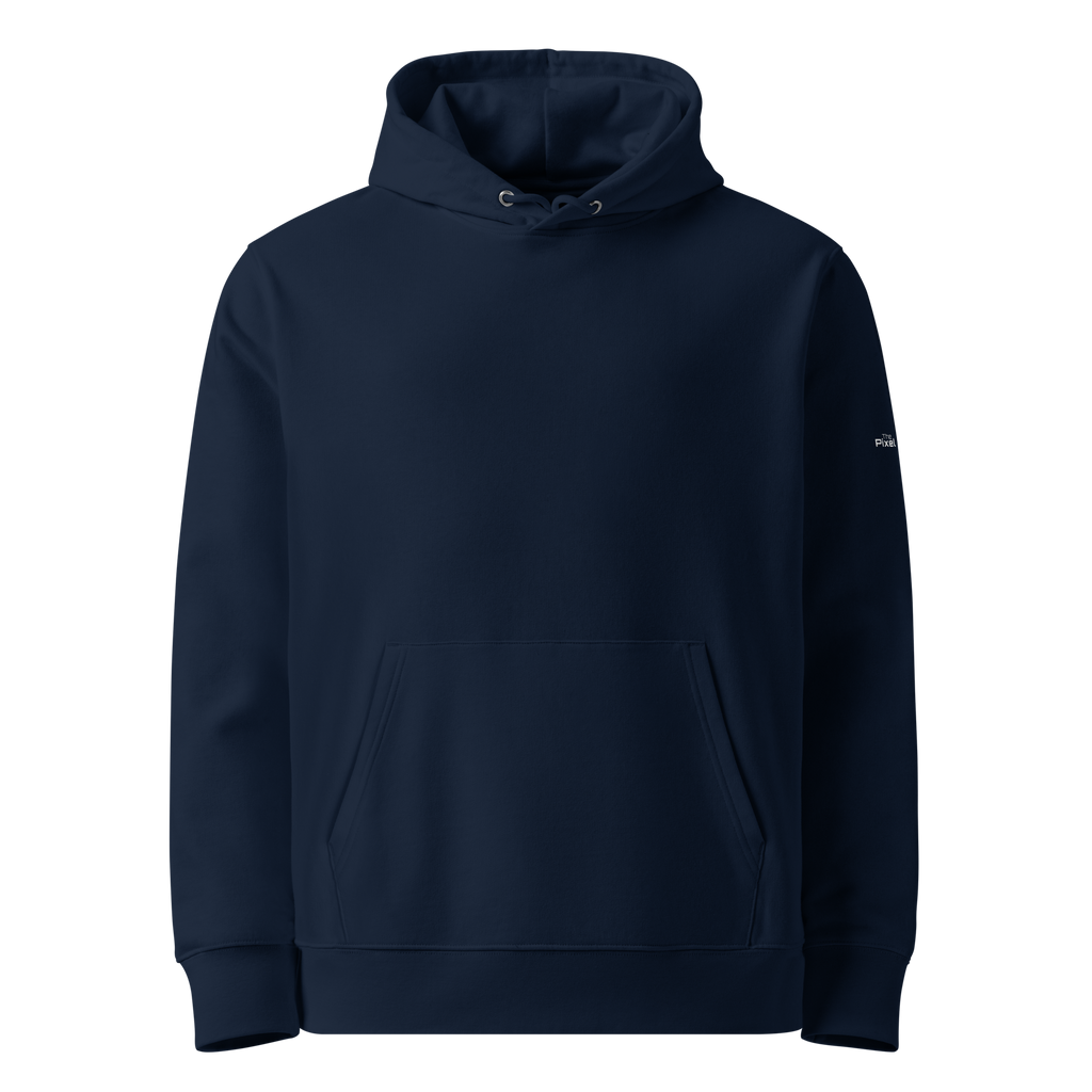 French Navy eco hoodie front view – The Pixel Wolf