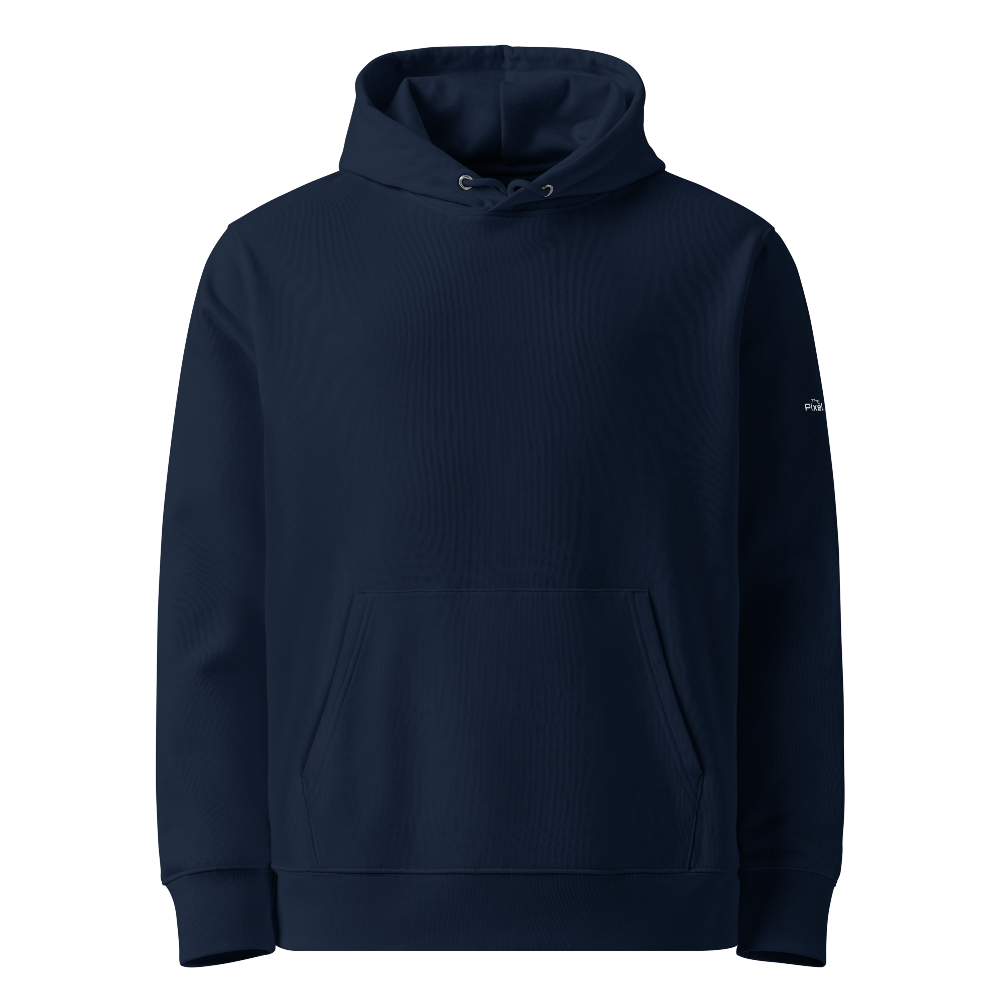 French Navy eco hoodie front view – The Pixel Wolf