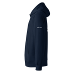 French Navy eco hoodie left side view – The Pixel Wolf