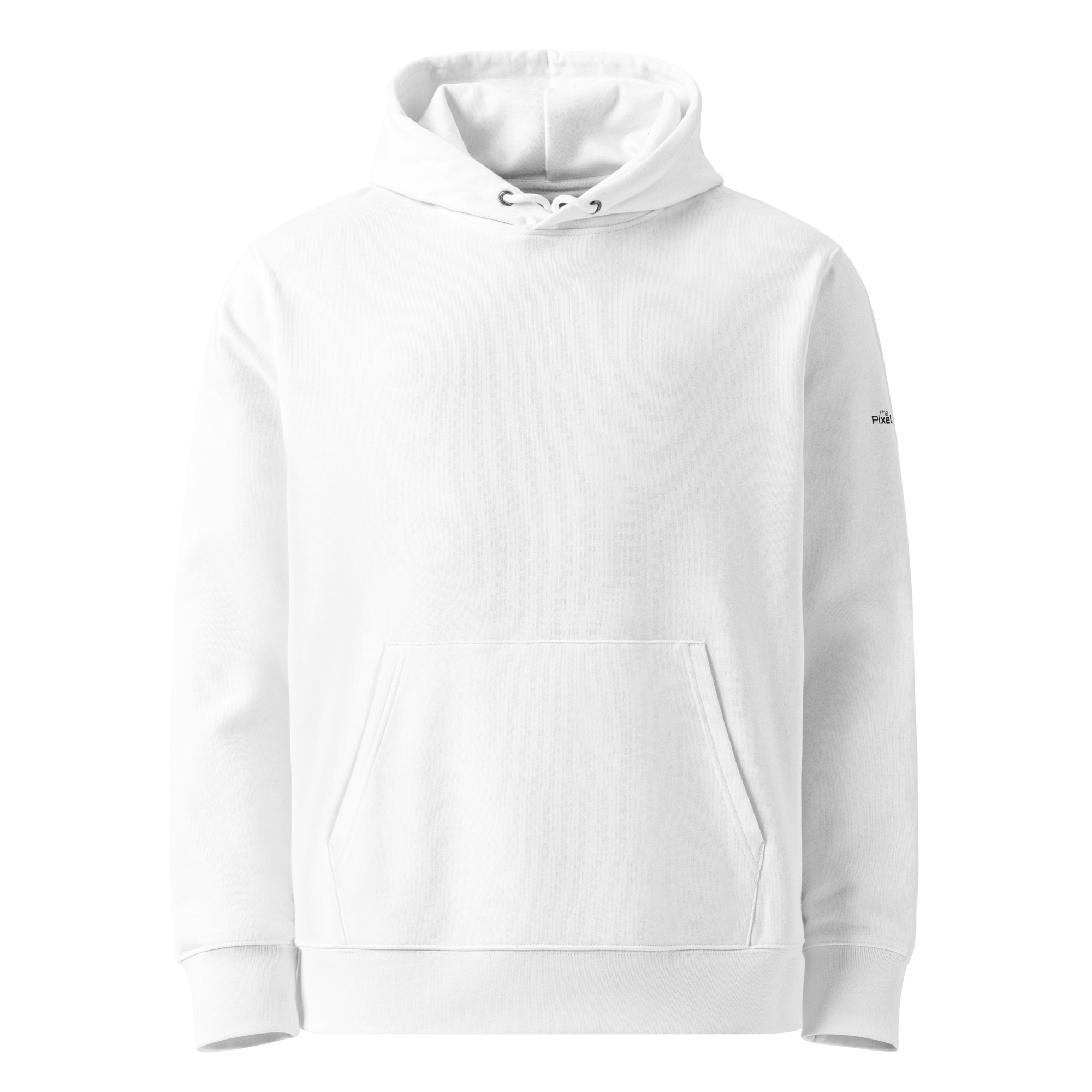 White eco hoodie front view – The Pixel Wolf