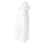 White eco hoodie left side view – The Pixel Wolf