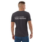 Anthracite organic cotton t-shirt lifestyle worn by model – The Pixel Wolf