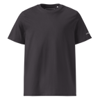 Anthracite organic cotton t-shirt front flat view – The Pixel Wolf