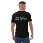 Black organic cotton t-shirt lifestyle worn by model – The Pixel Wolf