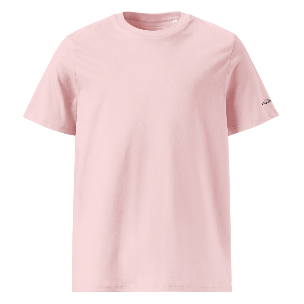 Cotton Pink organic cotton t-shirt front flat view – The Pixel Wolf