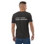 Dark Heather Grey organic cotton t-shirt lifestyle worn by model – The Pixel Wolf