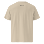 Desert Dust organic cotton t-shirt back with The Pixel Wolf logo printed on upper back
