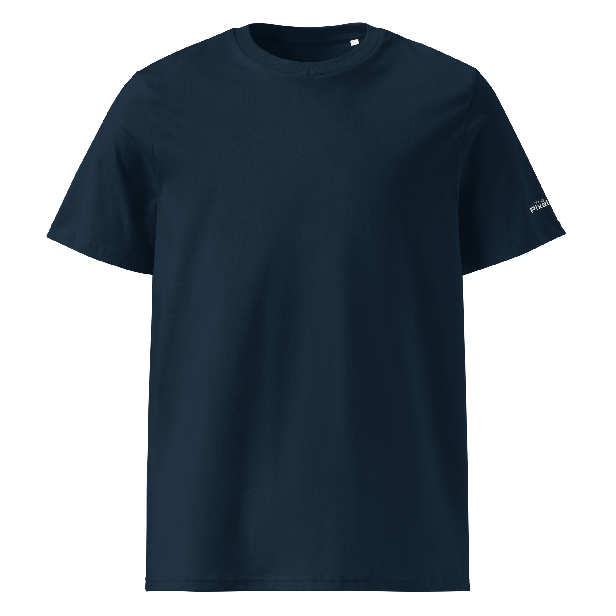 French Navy organic cotton t-shirt front flat view – The Pixel Wolf