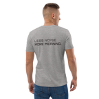 Heather Grey organic cotton t-shirt lifestyle worn by model – The Pixel Wolf
