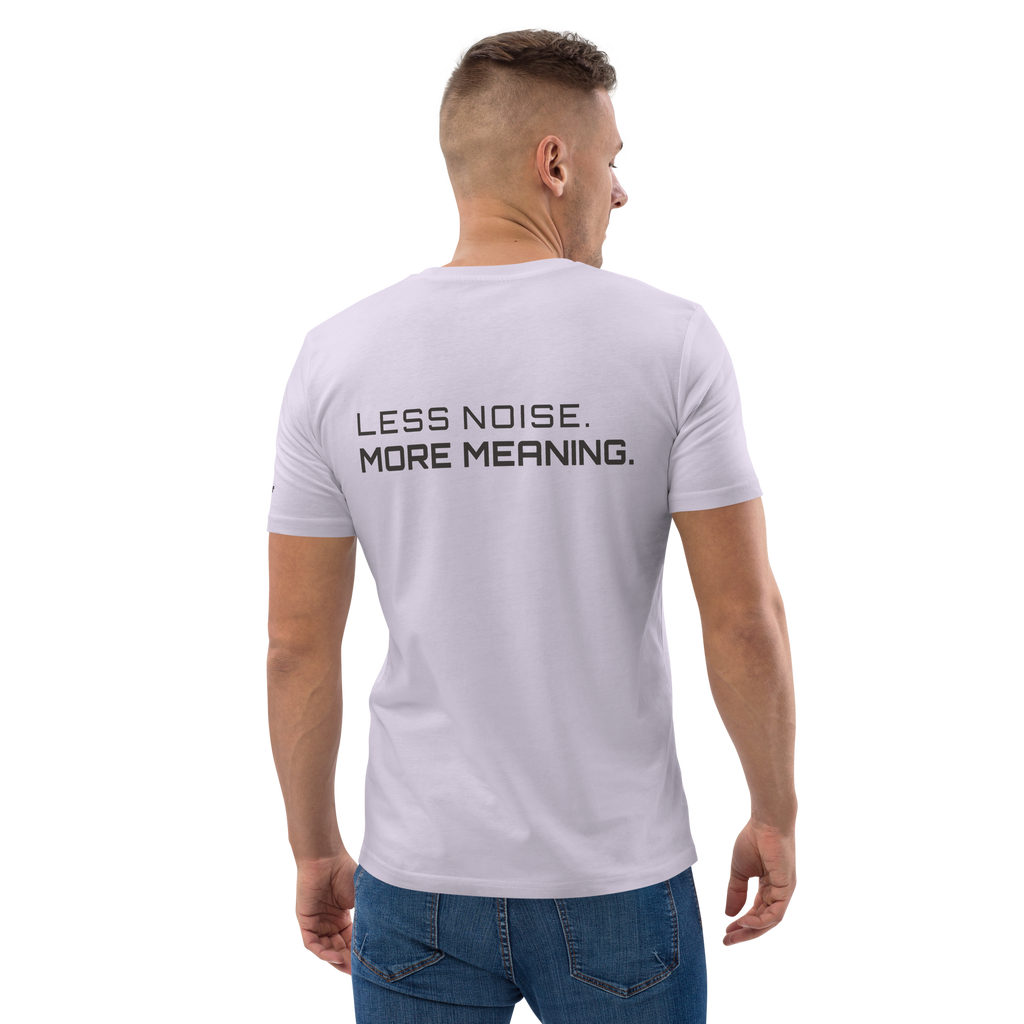 Lavender organic cotton t-shirt lifestyle worn by model – The Pixel Wolf