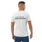 White organic cotton t-shirt lifestyle worn by model – The Pixel Wolf