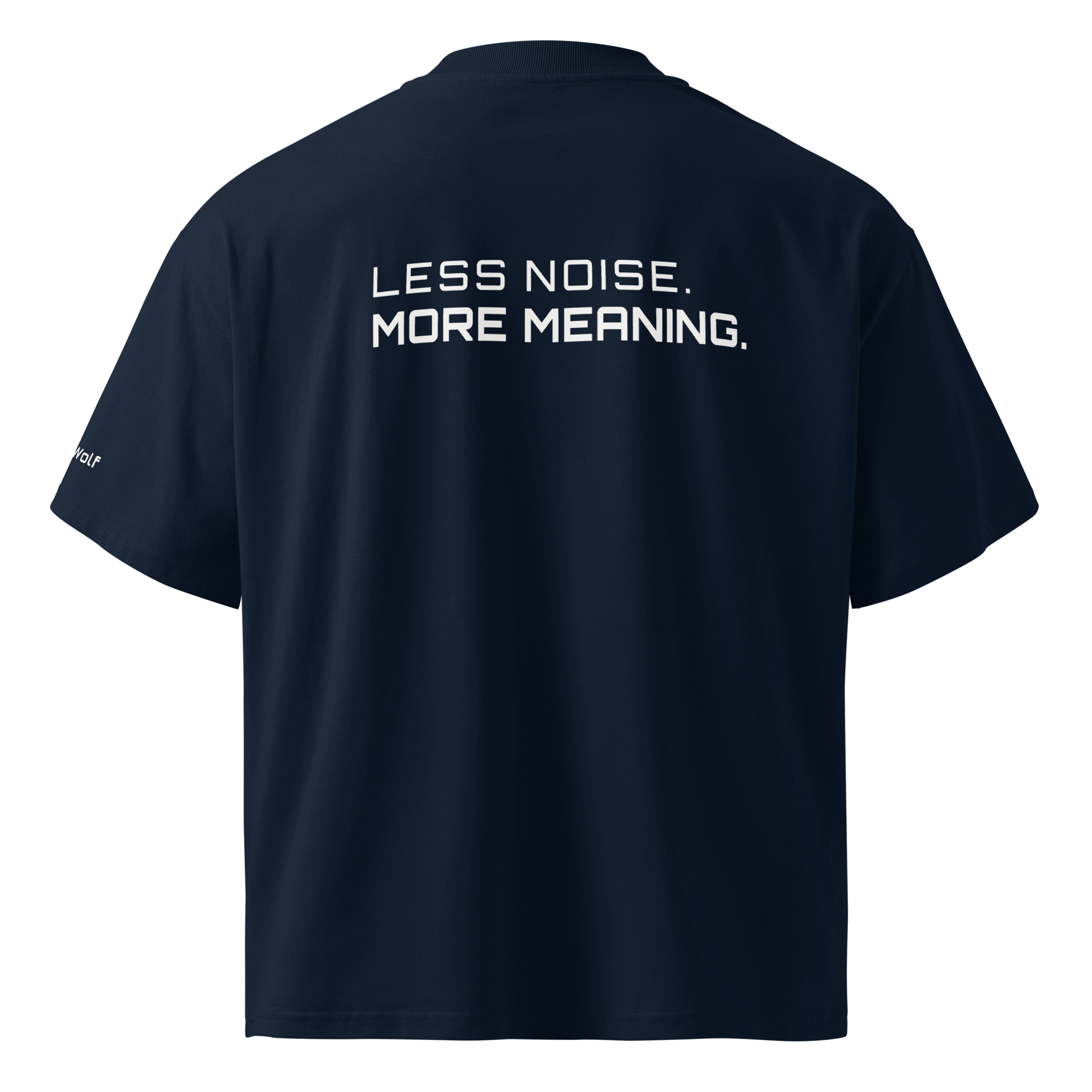 French Navy oversized organic high neck t-shirt back view – The Pixel Wolf