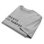 Heather Grey oversized organic high neck t-shirt detail view of print and collar