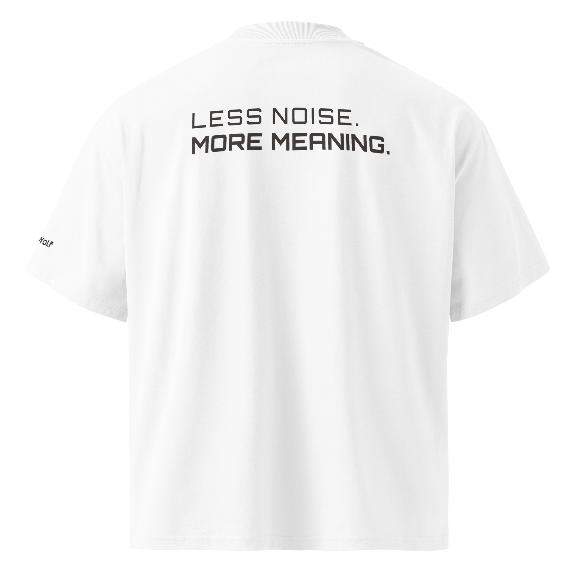 White oversized organic high neck t-shirt back view – The Pixel Wolf