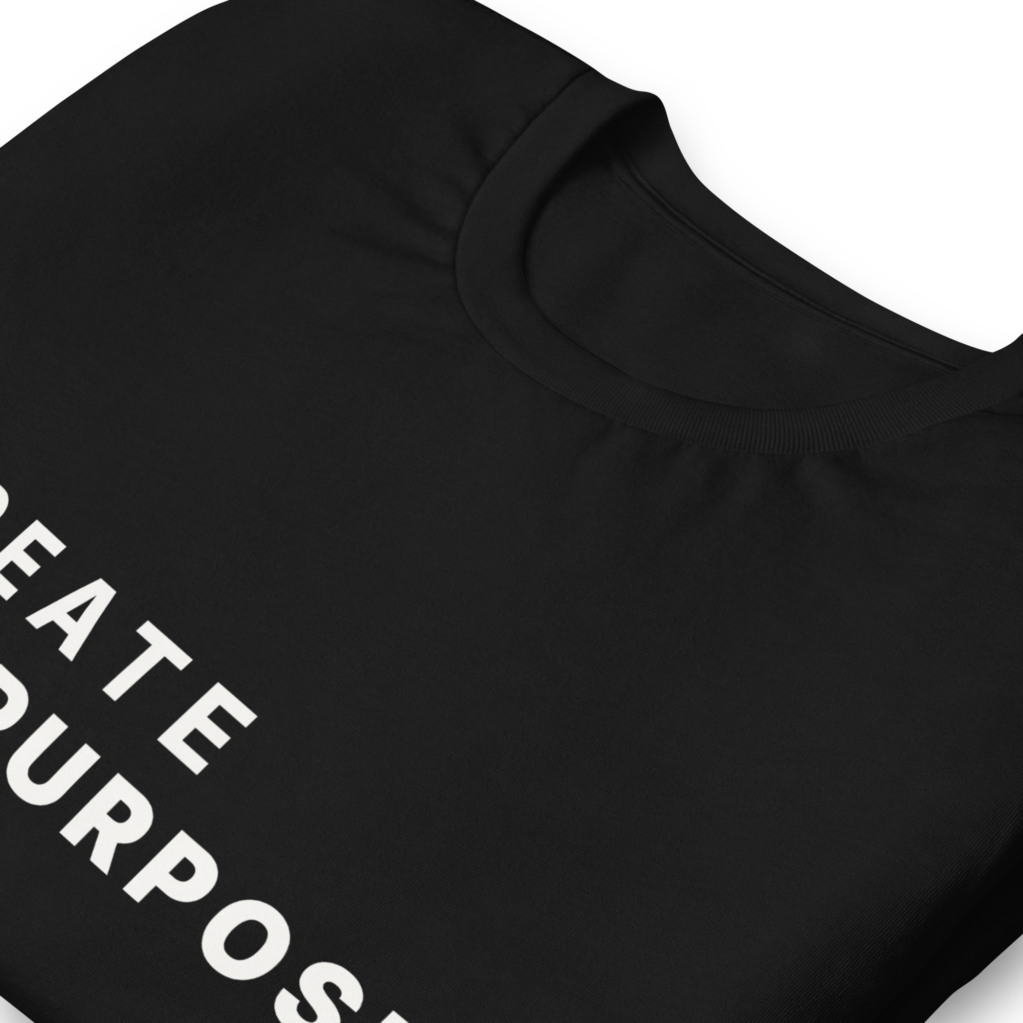 Black eco minimalist t-shirt detail view of print and fabric texture – The Pixel Wolf