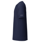 Navy eco t-shirt left side view – The Pixel Wolf