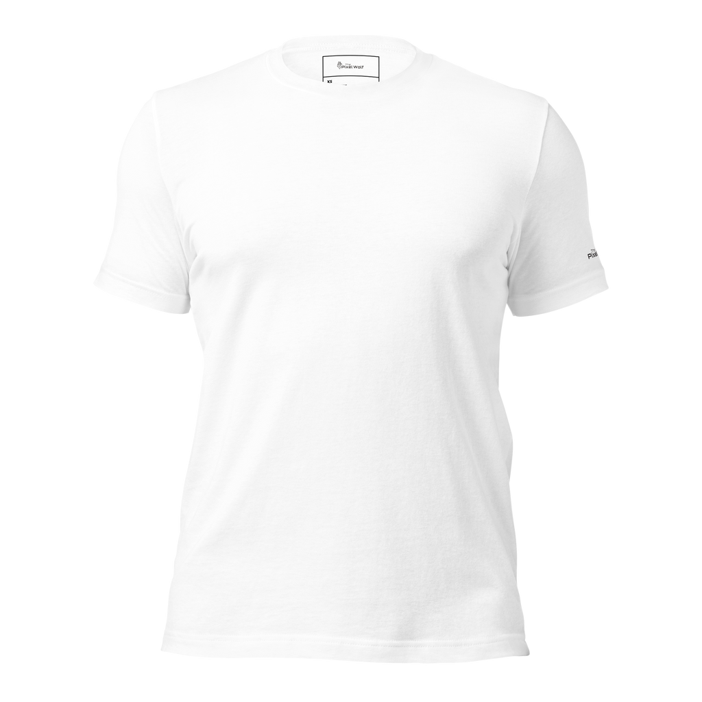 White eco t-shirt front view – The Pixel Wolf