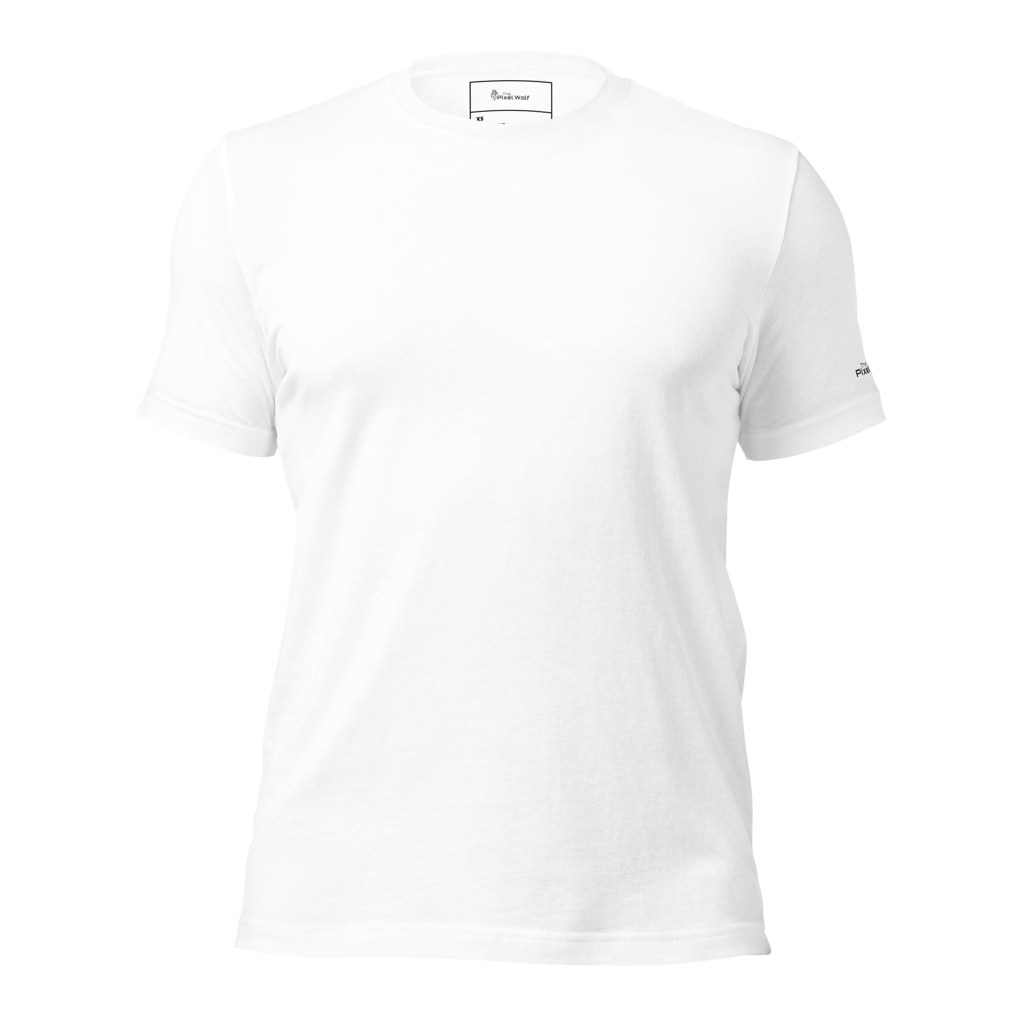 White eco t-shirt front view – The Pixel Wolf
