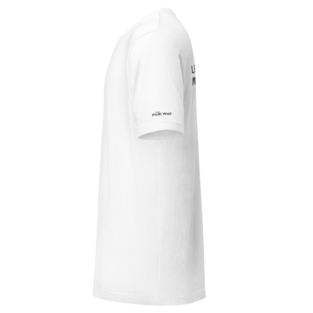 White eco t-shirt left side view – The Pixel Wolf